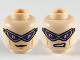 Part No: 3626pb2559  Name: Minifigure, Head Dual Sided Pearl Dark Gray Visor, Dark Purple Lenses, Medium Nougat Cheek Lines, Small Grin / Gritted Teeth Pattern
