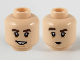 Part No: 3626pb2653  Name: Minifigure, Head Dual Sided Dark Brown Eyebrows, Smile with Tooth Gap / Pucker Pattern