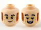 Part No: 3626pb2671  Name: Minifigure, Head Dual Sided Black Eyebrows, Gold Glasses, Reddish Brown Mutton Chops, Grin / Open Mouth Smile Pattern