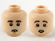 Part No: 3626pb2673  Name: Minifigure, Head Dual Sided Dark Brown Eyebrows, Gap Between Teeth, Neutral / Scared Pattern