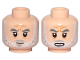 Part No: 3626pb2728  Name: Minifigure, Head Dual Sided Dark Bluish Gray Bushy Eyebrows, Black Upper Eyelids, White Full Beard with Light Bluish Gray Moustache and Soul Patch, Nougat Wrinkles, Furrowed Brow, Stern / Open Mouth with Teeth Pattern