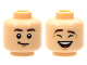 Part No: 3626pb2800  Name: Minifigure, Head Dual Sided Dark Brown Eyebrows, Neutral / Laughing with Eyes Closed Pattern