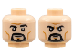 Part No: 3626pb2890  Name: Minifigure, Head Dual Sided Black Eyebrows and Goatee, Medium Nougat Cheek Lines and Chin Dimple, Furrowed Brow, Grin / Frown Pattern