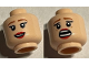 Part No: 3626pb2895  Name: Minifigure, Head Dual Sided Female, Medium Nougat Eyebrows, Red Lips, Smile / Scared Pattern