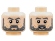 Part No: 3626pb2904  Name: Minifigure, Head Dual Sided Dark Bluish Gray Eyebrows and Beard, Medium Nougat Ages Lines, Neutral / Surprised Pattern