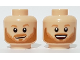 Part No: 3626pb2908  Name: Minifigure, Head Dual Sided Nougat Eyebrows, Beard and Moustache, Open Mouth Grin / Smirk Pattern