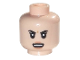 Part No: 3626pb2926  Name: Minifigure, Head Female Black Eyebrows, Open Smile and White Teeth, Angry Frown Pattern