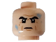 Part No: 3626pb3032  Name: Minifigure, Head Black Eyebrows, Furrowed Brow, Crow's Feet, Cheek Lines and Water Drops Pattern