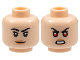 Part No: 3626pb3061  Name: Minifigure, Head Dual Sided Female Black Eyebrows, Short Eyelashes, Nougat Lips, Grin / Bared Teeth and Red Eyes Pattern