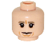 Part No: 3626pb3079  Name: Minifigure, Head Dark Tan Eyebrows, Black Single Eyelashes, Medium Nougat Cheek Lines and Chin Dimple, Neutral Pattern