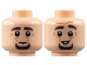 Part No: 3626pb3119  Name: Minifigure, Head Dual Sided Dark Brown Eyebrows and Goatee, Medium Nougat Wrinkles, Neutral / Smile Pattern