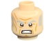 Part No: 3626pb3143  Name: Minifigure, Head Light Bluish Gray Eyebrows and Sideburns, Scars, Medium Nougat Cheek Lines and Forehead Lines, Angry Pattern