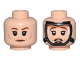 Part No: 3626pb3148  Name: Minifigure, Head Dual Sided Female Reddish Brown Eyebrows, Medium Nougat Lips and Cheek Lines, and Neutral / Oxygen Mask Pattern