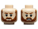 Part No: 3626pb3213  Name: Minifigure, Head Dual Sided Dark Orange Eyebrows, Moustache, and Beard, Neutral / Angry Open Mouth Frown with Teeth Pattern