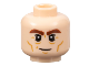 Part No: 3626pb3256  Name: Minifigure, Head Reddish Brown Bushy Eyebrows, Medium Nougat Cheek Lines, Wrinkles, and Chin Dimple, Grin Pattern