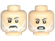 Part No: 3626pb3472  Name: Minifigure, Head Dual Sided Dark Bluish Gray Eyebrows, Upper Eyelids, White Beard and Moustache, Frown / Angry with Bared Teeth Pattern