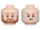 Part No: 3626pb3483  Name: Minifigure, Head Dual Sided Dark Orange Eyebrows and Beard, Neutral / Angry with Bright Light Blue Water Drops Pattern