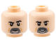 Part No: 3626pb3538  Name: Minifigure, Head Dual Sided Black Eyebrows, Dark Bluish Gray and Light Bluish Gray Beard, Medium Nougat Wrinkles, Neutral / Smile with Teeth Pattern