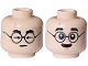 Part No: 3626pb3549  Name: Minifigure, Head Dual Sided Black Eyebrows and Glasses, Nougat Lightning Scar, Arrow Shaped Closed Eyes /  Surprised Open Eyes and Chin Dimple Pattern