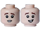 Part No: 3626pb3550  Name: Minifigure, Head Dual Sided Dark Brown Eyebrows, Tooth Gap Neutral / Lopsided Smile Pattern
