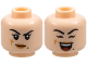Part No: 3626pb3683  Name: Minifigure, Head Dual Sided Female Black Eyebrows, Beauty Mark, Medium Nougat Lips, Scar, Lopsided Grin / Open Mouth Smile and Closed Eyes Pattern