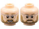 Part No: 3626pb3691  Name: Minifigure, Head Dual Sided Dark Tan Eyebrows, Moustache and Beard, Light Bluish Gray Glasses, Open Mouth Smile / Neutral Pattern