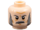 Part No: 3626pb3692  Name: Minifigure, Head Dark Bluish Gray Eyebrows, Moustache and Sideburns, Medium Nougat Dimples and Lines, Neutral Pattern