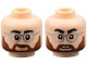 Part No: 3626pb3876  Name: Minifigure, Head Dual Sided Black Eyebrows, Silver Glasses, Reddish Brown Moustache and Full Beard, Dimples, Slight Lopsided Grin / Open Mouth Scowl with Teeth Pattern