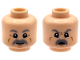 Part No: 3626pb3892  Name: Minifigure, Head Dual Sided Light Bluish Gray Eyebrows and Thick Moustache, Medium Nougat Wrinkles and Cheek Lines, Grin / Angry Open Mouth Pattern