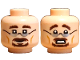 Part No: 3626pb3911  Name: Minifigure, Head Dual Sided Silver Glasses, Dark Brown Eyebrows, Moustache, Goatee, Grin / Scared Open Mouth with Teeth Pattern