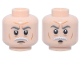 Part No: 3626pb3995  Name: Minifigure, Head Dual Sided Dark Bluish Gray Eyebrows, White Bushy Moustache, Dark Orange Wrinkles, Frown / Pursed Mouth? Pattern (Colonel Wullf Yularen)