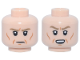 Part No: 3626pb3997  Name: Minifigure, Head Dual Sided Dark Tan Eyebrows, White Pupils, Dark Orange Cheek Lines and Creases, Frown / Open Mouth Scowl Pattern (Director Krennic)