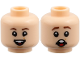 Part No: 3626pb4026  Name: Minifigure, Head Dual Sided Child Reddish Brown Eyebrows, Medium Nougat Mole and Chin Dimple, Open Mouth Smile with Top Teeth and Tongue / Surprised Pattern