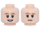 Part No: 3626pb4070  Name: Minifigure, Head Dual Sided Dark Tan Eyebrows, Dark Orange Chin Dimple and Wrinkles, Open Mouth Smile / Closed Mouth Frown Pattern