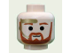 Part No: 3626px325  Name: Minifigure, Head Beard with Dark Orange Trim Beard (round below mouth) and Eyebrows, Gold Headset Pattern (SW Obi-Wan Kenobi)