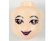 Part No: 36322  Name: Mini Doll, Head Friends with Black Eyebrows Thin, Reddish Brown Eyes, Dark Pink Lips, Open Mouth Smile with Top Teeth Pattern