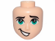 Part No: 47934  Name: Mini Doll, Head Friends Male Large with Dark Turquoise Eyes and Lopsided Open Mouth Smile Pattern (Tempo)
