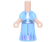 Part No: 65203pb016  Name: Micro Doll, Body with Molded Bright Light Blue Dress and Printed Metallic Light Blue and Medium Lavender Trim with Center Line, White Triangular Panels and Half Snowflake Pattern