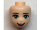 Part No: 66467  Name: Mini Doll, Head Friends with Sand Green Eyes, Coral Lips and Open Mouth Pattern