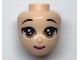 Part No: 66577  Name: Mini Doll, Head Friends with Brown Large Eyes, Raised Eyebrows, Pink Lips and Closed Mouth Pattern (Belle)