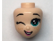 Part No: 66580  Name: Mini Doll, Head Friends with Dark Turquoise Large Eyes, Right Wink, Raised Eyebrows, Freckles, and Open Mouth Smile Pattern (Anna)
