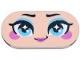 Part No: 66857pb115  Name: Tile, Round 2 x 4 Oval with Face, Black Eyebrows and Eyelashes, Medium Azure Eyes and Eye Shadow, Dark Pink Cheeks and Lips, Smile Pattern (Elsa)