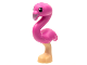 Part No: 67430pb08  Name: Bird, Flamingo Friends with Dark Pink Body, Black Eyes and Metallic Pink Beak Pattern