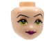 Part No: 68194  Name: Mini Doll, Head Friends with Black Eyebrows, Lime Eyes, Magenta Lips, Medium Nougat Wrinkles Pattern