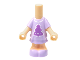 Part No: 69969pb05  Name: Micro Doll, Body with Molded Lavender Short Layered Dress and Shoes and Printed Medium Lavender Pine Tree with Face, White Collar Pattern