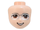 Part No: 75495  Name: Mini Doll, Head Friends Male with Brown Eyes, Silver Glasses and Open Smile Pattern