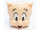 Part No: 75714pb01  Name: Minifigure, Head, Modified Looney Tunes Porky Pig with Red Tongue, Black Raised Eyebrows and Pupils Pattern