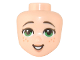 Part No: 76807  Name: Mini Doll, Head Friends with Green Eyes, Freckles, Medium Nougat Lips and Open Mouth Pattern