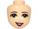 Part No: 77492  Name: Mini Doll, Head Friends with Olive Green Eyes, Dark Pink Lips and Open Mouth Pattern