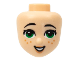 Part No: 79473  Name: Mini Doll, Head Friends with Black Eyebrows, Green Eyes, Medium Nougat Freckles, Nougat Lips, Open Mouth Smile with Teeth Pattern